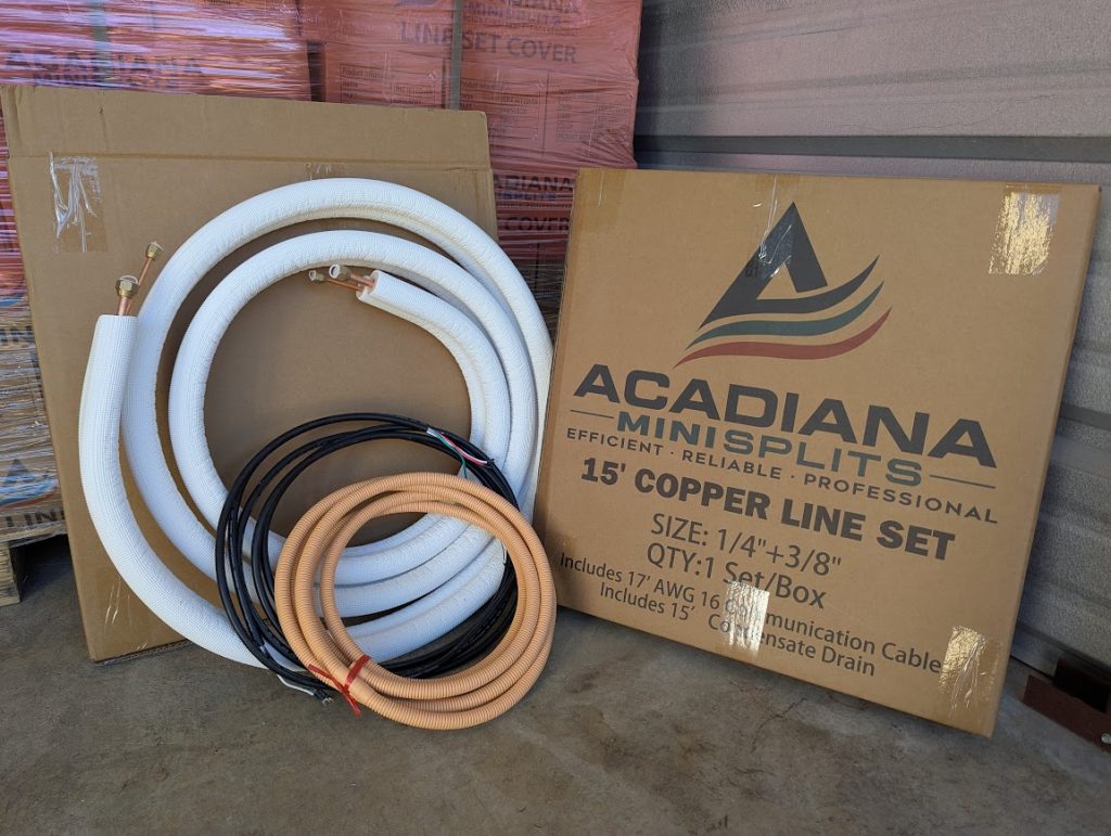 Acadiana Mini Splits copper lineset kit unboxed