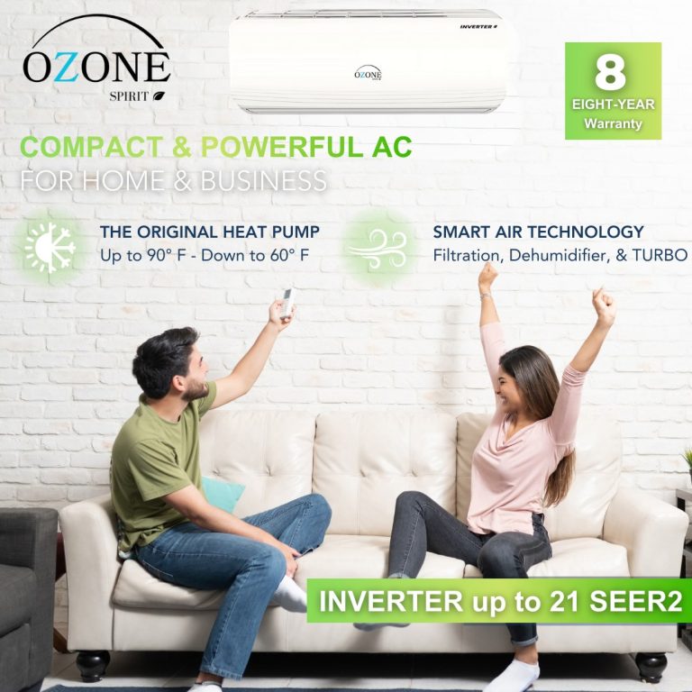 Compact and powerful heat pump, up to 90°F down to 60°F
