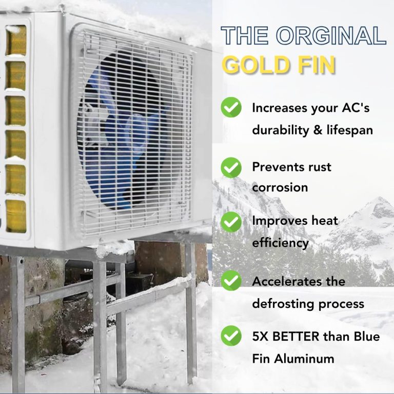 Gold fin coil for corrosion resistance